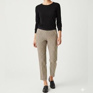 Midrise Beige & Black Geometric Pattern Ankle Dress Pants Trousers Size 26